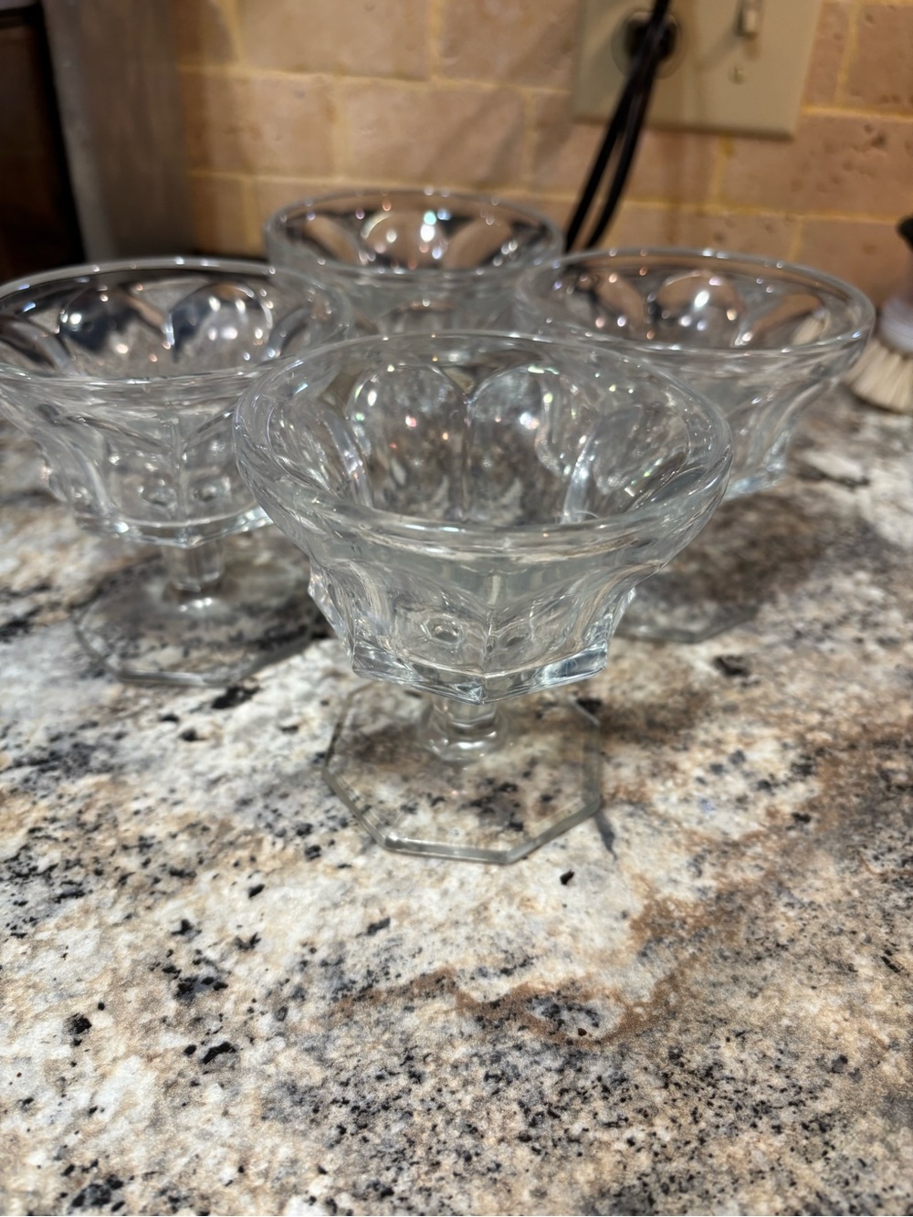 Set of 4 Vintage Desert dishes clear glass